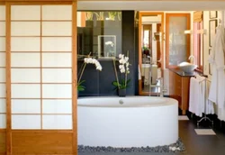 Bathtub with compartment doors photo