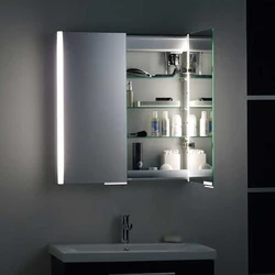 Photo of hanging cabinets in the bathroom