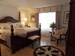 Dark bedroom design in classic style