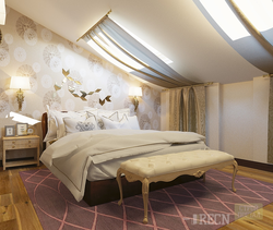 Wallpaper interior bedroom attic