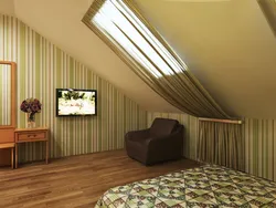Wallpaper interior bedroom attic