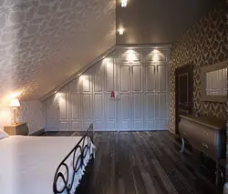 Wallpaper interior bedroom attic