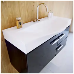 Bathtub with wall-hung sink photo