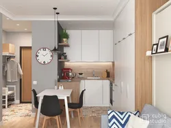 Studio kitchen design 35 sq.m.