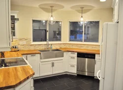 Irregularly shaped kitchen photo