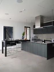 Gray Tiles In The Kitchen On The Floor Photo In The Interior