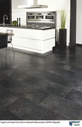 Gray tiles in the kitchen on the floor photo in the interior