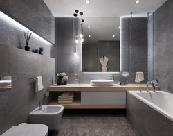 Fashionable interior of a small bathroom