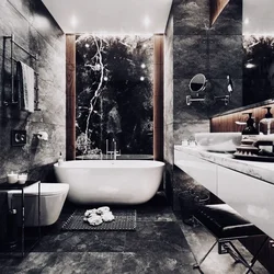 Fashionable interior of a small bathroom