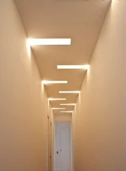 Suspended ceiling with light lines photo in the hallway