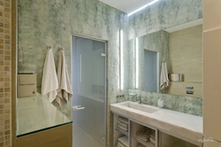 Жуынатын бөлмедегі фотосуреттегі DIY сәндік сылақ