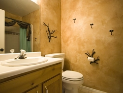 DIY decorative plaster in the bathroom photo