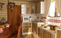 Wallpaper for the kitchen in a country house photo