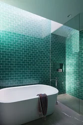 Bathroom in emerald color design