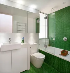 Bathroom in emerald color design