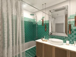 Bathroom in emerald color design