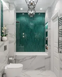 Bathroom in emerald color design