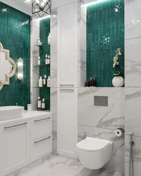 Bathroom in emerald color design