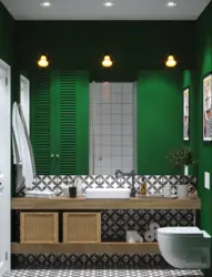 Bathroom in emerald color design