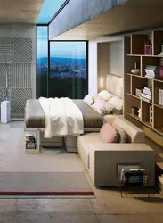 Çarpayı və divan dizaynı ilə yataq otaqları