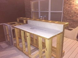 Kitchen made of bars photo