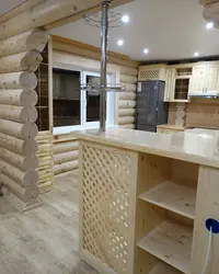 Кухня из брусков фото