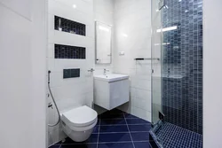 White bathrooms with showers photo