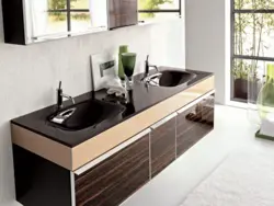 Tezgah üstü lavabo ilə vanna dizaynı