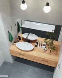 Dastgohli lavabo bilan vannaning dizayni