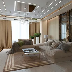 Living room interior in warm colors