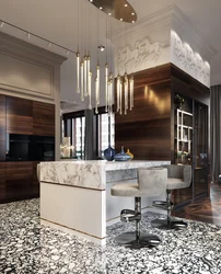 Style interior marble kitchen