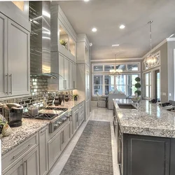 Style interior marble kitchen