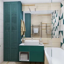Bathroom design in emerald tones