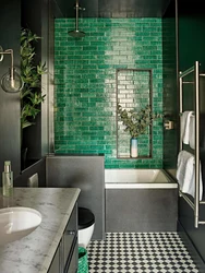 Bathroom design in emerald tones