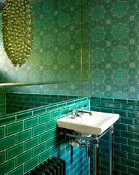 Bathroom design in emerald tones