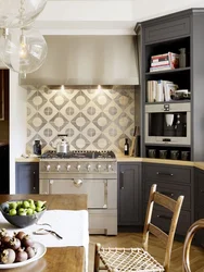 How to combine gray with beige in the kitchen interior