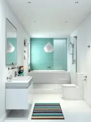 Bathroom design in turquoise tone photo