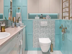 Bathroom design in turquoise tone photo