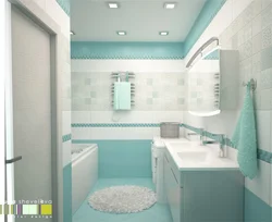 Bathroom Design In Turquoise Tone Photo