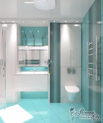Bathroom design in turquoise tone photo