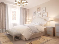 Bedroom Interior With Pastel Wallpaper