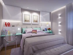 Pastel Rənglərdə Yataq Otağı Dizayn Fotoşəkili