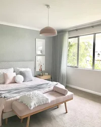 Bedroom in pastel colors design photo