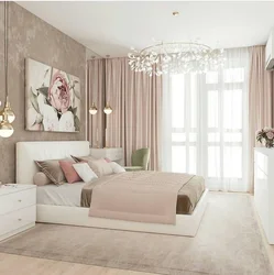Pastel rənglərdə yataq otağı dizayn fotoşəkili
