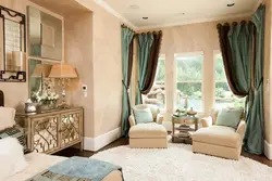 Curtains in the living room photo if the walls are beige