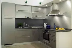 Кухня шэрая кутняя дызайн