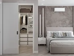 Bedroom 18 sq m interior design with dressing room