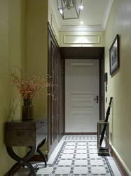 Hallway and door against the wall interior