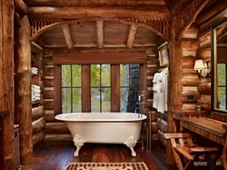 Log bathroom interior