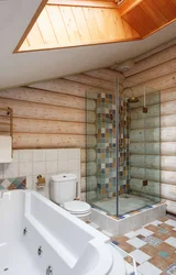 Log bathroom interior